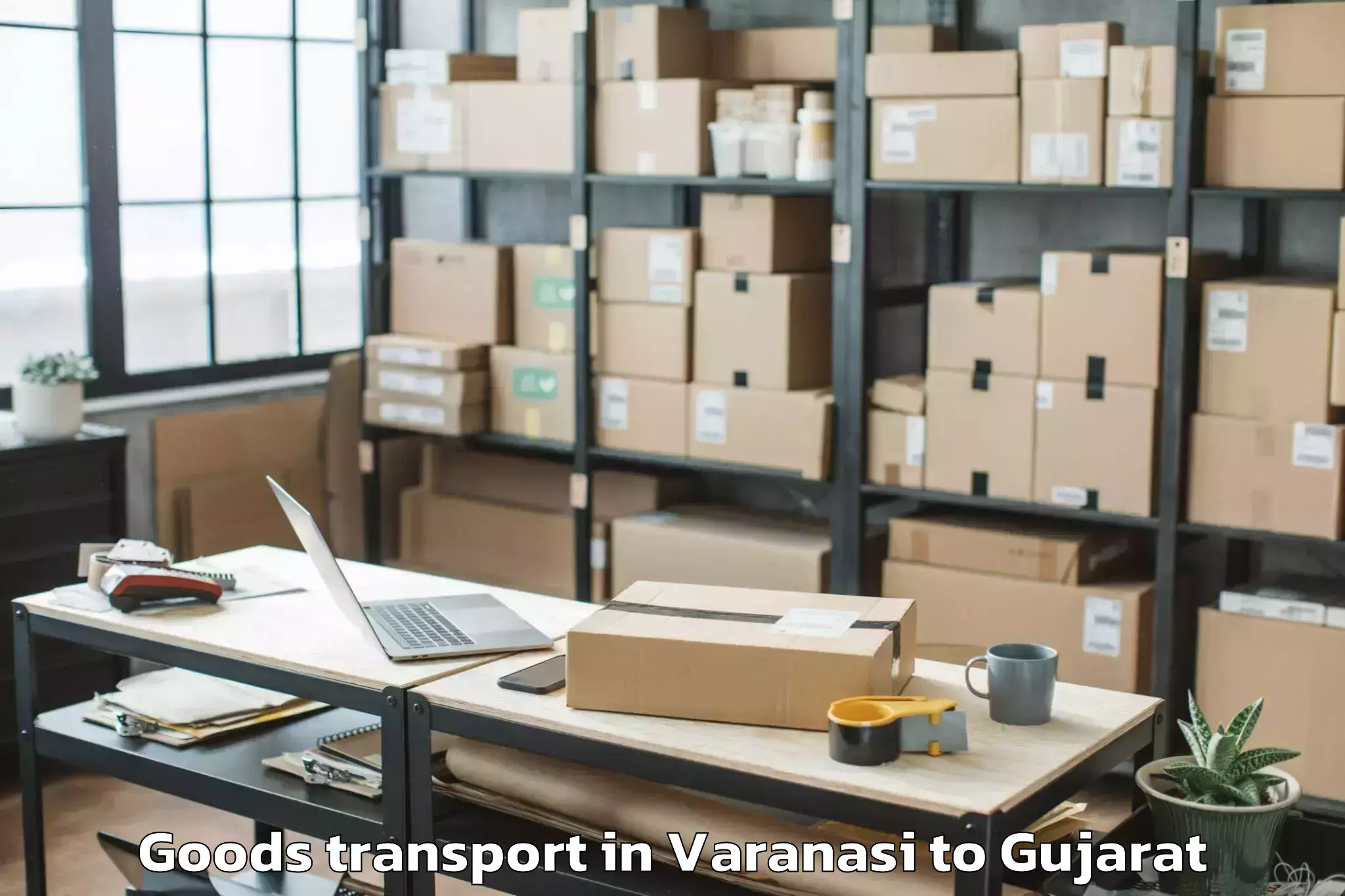 Reliable Varanasi to Vadodara Airport Bdq Goods Transport